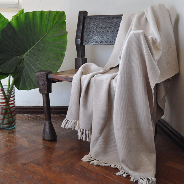 Mechot Throw Blanket -Handwoven Ethiopian Cotton Artisan-Made, Soft and Cozy Blanket