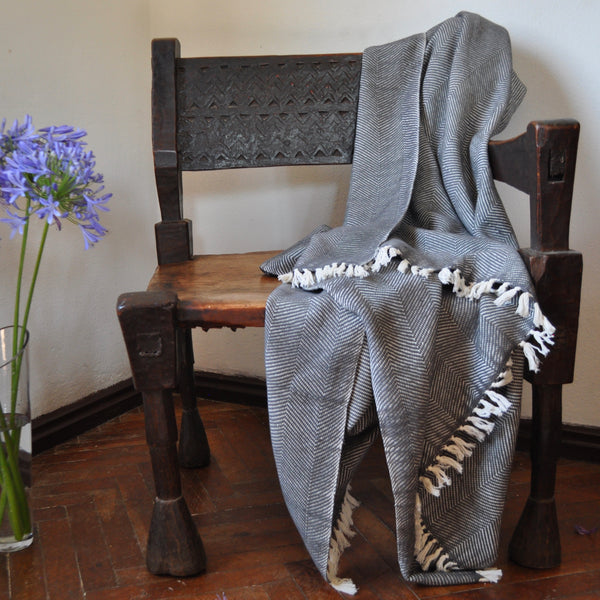 Mechot Throw Blanket -Handwoven Ethiopian Cotton Artisan-Made, Soft and Cozy Blanket