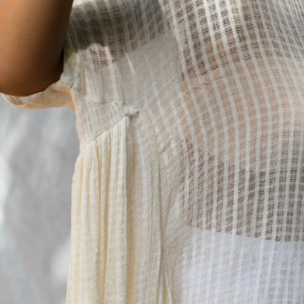 "Artist Dress" - Organic Cotton Gauze, Hand Spun Hand Woven
