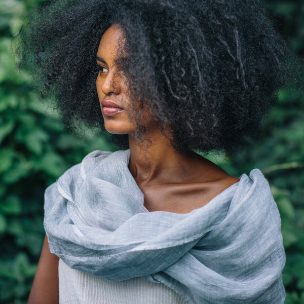 Mariam - Hand Woven Pure Linen Scarf From Ethiopia