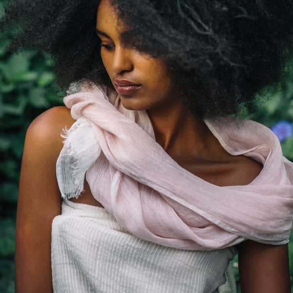 Mariam - Hand Woven Pure Linen Scarf From Ethiopia